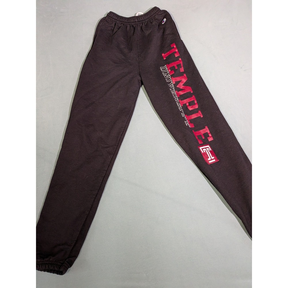 Champion Temple University Sweatpants Black Joggers Small Collegiate Athletic